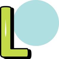 L Letter Alphabet Circle Color Outline Icon Pack vector