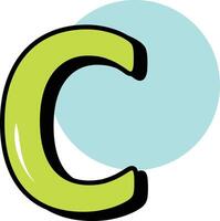C Letter Alphabet Circle Color Outline Icon Pack vector
