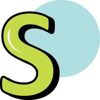 S Letter Alphabet Circle Color Outline Icon Pack vector