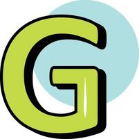 G Letter Alphabet Circle Color Outline Icon Pack vector