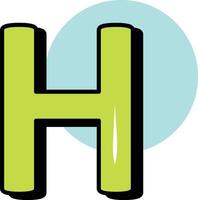 H Letter Alphabet Circle Color Outline Icon Pack vector