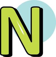 N Letter Alphabet Circle Color Outline Icon Pack vector