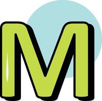 M Letter Alphabet Circle Color Outline Icon Pack vector