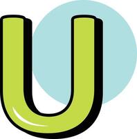 U Letter Alphabet Circle Color Outline Icon Pack vector