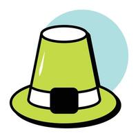 Fancy hat Thanksgiving Circle Color Outline Icon Pack vector