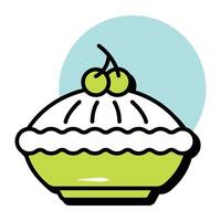 Apple Pie Thanksgiving Circle Color Outline Icon Pack vector