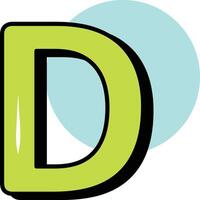 D Letter Alphabet Circle Color Outline Icon Pack vector