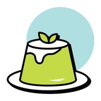 Pudding Thanksgiving Circle Color Outline Icon Pack vector