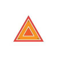 Emergency equilateral triangle in red and carrot orange color vector