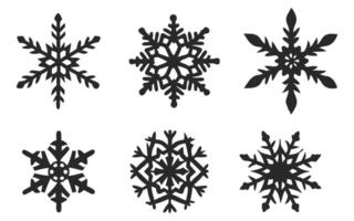 chritsmas snowflake silhouette icon set for flat design elements vector