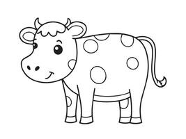 A cow is standing in a line coloring page vector