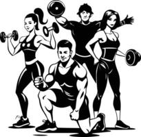 An illustration of gym trainers in glyph style vector