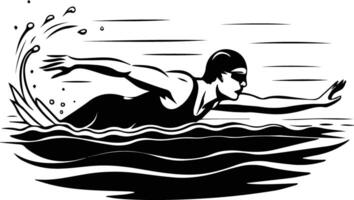 A glyph style illustration of swimming vector