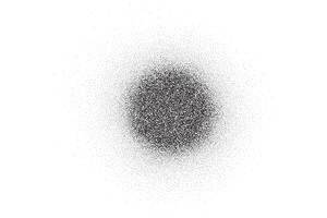 Noisy gradient shape. Grainy Spray paint spot. Dotted stipple circle element on white background. Black sand blob shadow. Diffuse fluid blurred texture. Abstract design vector