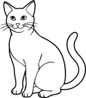 Line art drawing of a cat icon on a white background vector