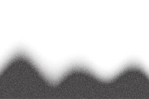 Noisy wavy pattern with stipple sand texture. Gradient halftone gradation fade. Grainy hills. Abstract dusty curved mountains. Stochastic landscape vector