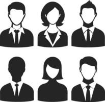 A sets of business people avatar icon in suits and ties. vector