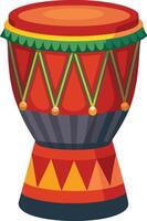 illustration of an African djembe drum with decorative patterns vector