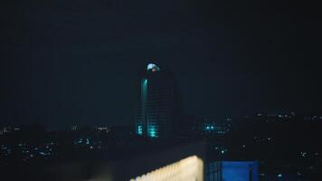 Nighttime Cityscape with Illuminated Building video