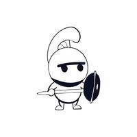 A cartoon character with a shield and sword vector