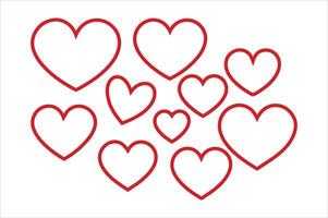 A group of hearts on a white background vector