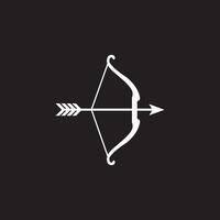 A bow and arrow icon on a black background vector