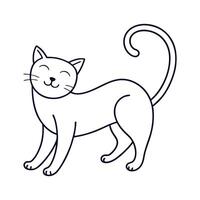 A cat is standing in a line on a white background vector