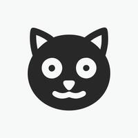 A black cat head icon on a white background vector