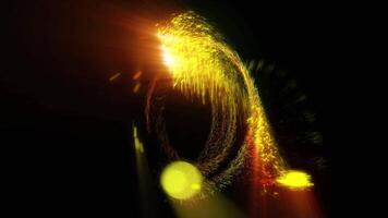 a bright, sparkling disk resembling a time portal video