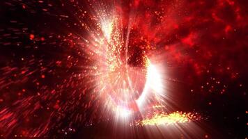 a bright, sparkling disk resembling a time portal video