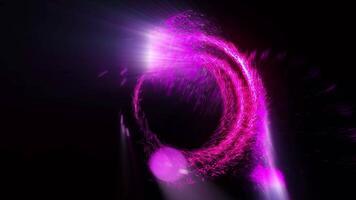 a bright, sparkling disk resembling a time portal video