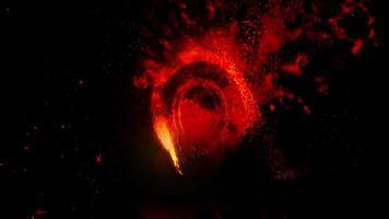 a bright, sparkling disk resembling a time portal video