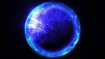 energy sector.Futuristic magical plasma circle glows in space. video