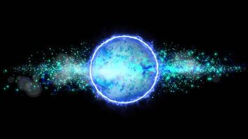 bright, fiery planet rotating in deep space video