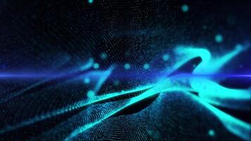 Magical waves of bright energy.High tech rainbow light ray particles and bokeh energy video