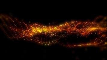Magical waves of bright energy.High tech rainbow light ray particles and bokeh energy video