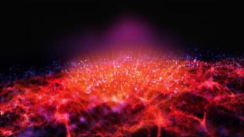 Magical waves of bright energy.High tech rainbow light ray particles and bokeh energy video