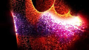 cosmic crystallized energy shimmers with bright colors, rotating in space video