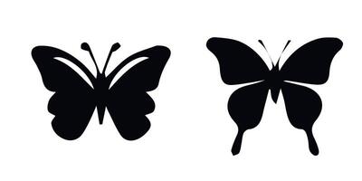 Black and white butterfly set silhouette art illustration vector