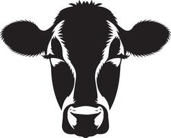 Create a cow head silhouette with a white background vector