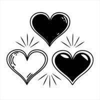 Black Silhouette Heart Set on white background vector