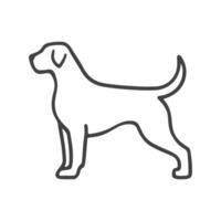 Profile view of a dog in simple line art style, a perfect blend of minimalism and elegance for art enthusiasts. vector
