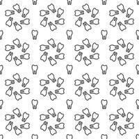 Seamless pattern of hand drawn doodle sketch tooth isolated on white background vector