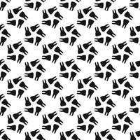 Dental seamless pattern with simple minimalistic black teeth on the white background vector