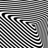 Abstract hypnotic spinning lines background. Black and white vertical tunnel wallpaper. Psychedelic twisted stripes pattern. Spiral template for posters, banners, cover. optical illusion vector