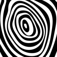 Optical illusion op art wavy background with black and white stripes texture vector