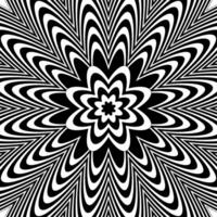 Modern black and white abstract background with geometric pattern. An optical illusion. Op-art style vector
