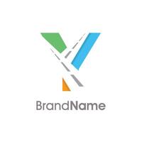 Simple and Colorful Initial Y Double Road Logo vector