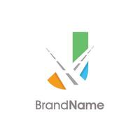 Simple and Colorful Initial J Double Road Logo vector