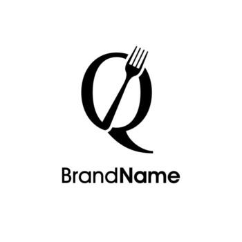 Simple and Unique Initial Q Fork Logo vector
